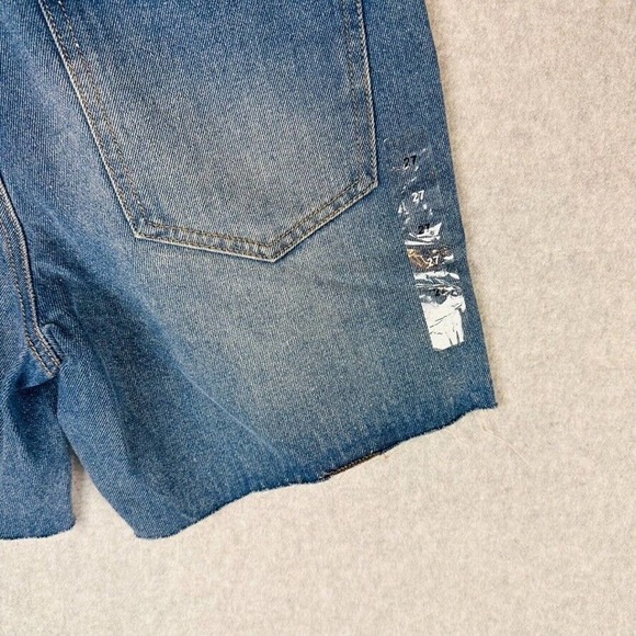 New Numero Womans Sz 27 High Rise Denim Shorts Blue Distressed NWT - Picture 9 of 10